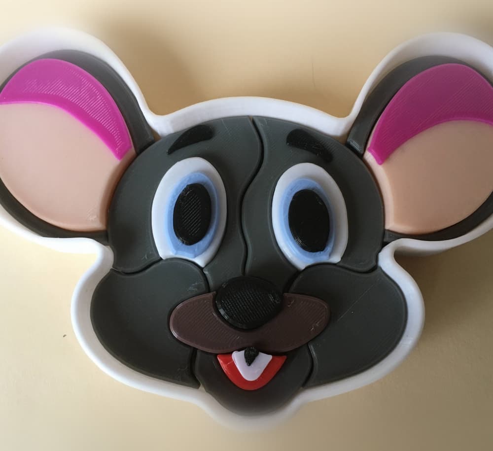 3D puzzle - Mouse face 3d model