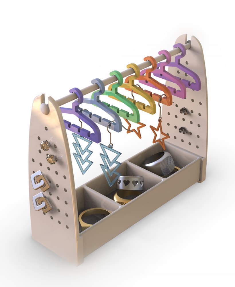 3D Earring Stand, Concept Jewelry Stand, Miniature Cute Stand, Home Decor, Ready to Print 3d model