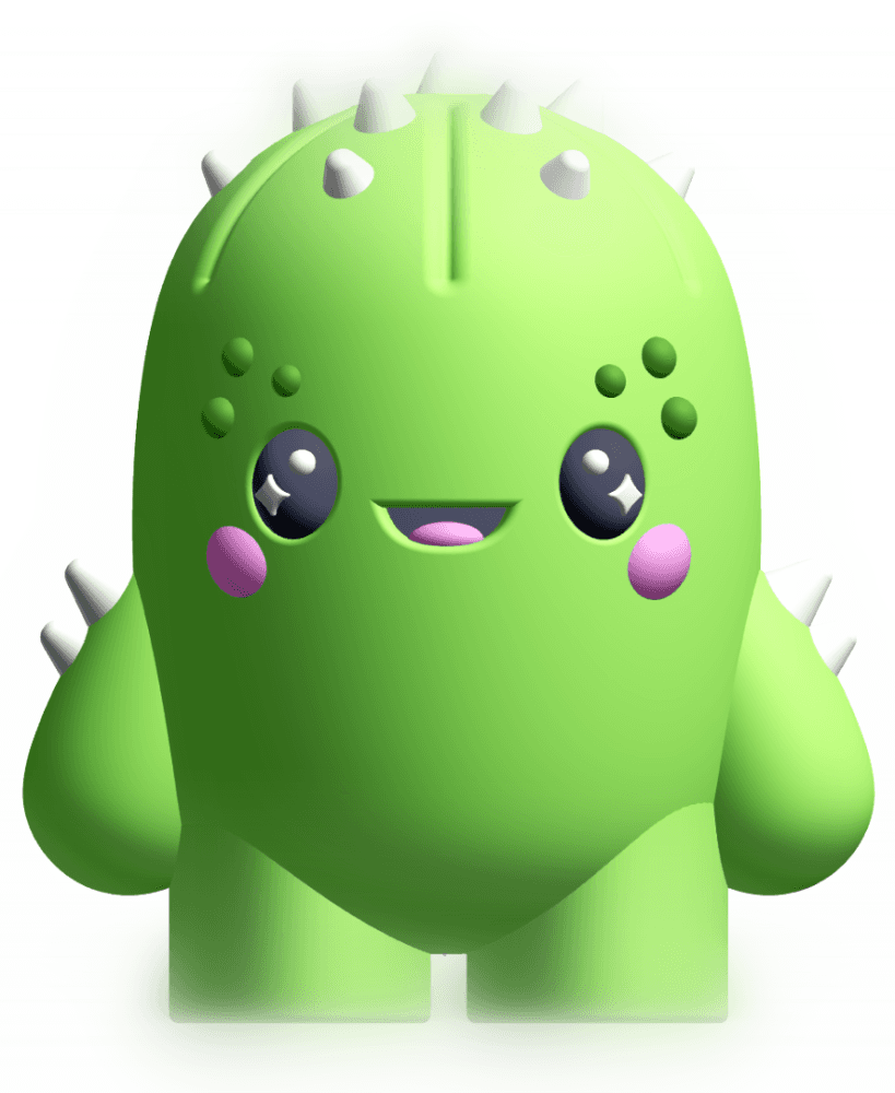 Creature Kin Prickles Figure – Cute Kawaii Cactus Art Toy STL 3d model
