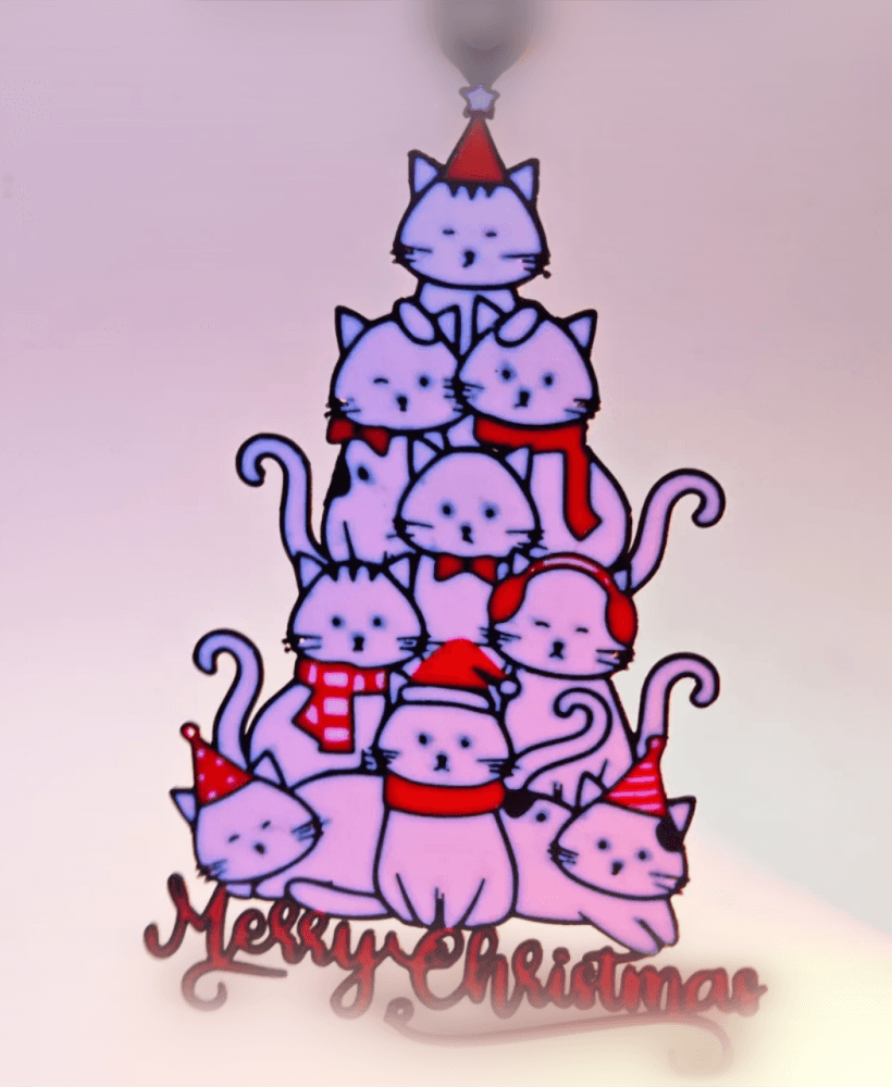 Merry Christmas Decoration - Cats Tree 3d model