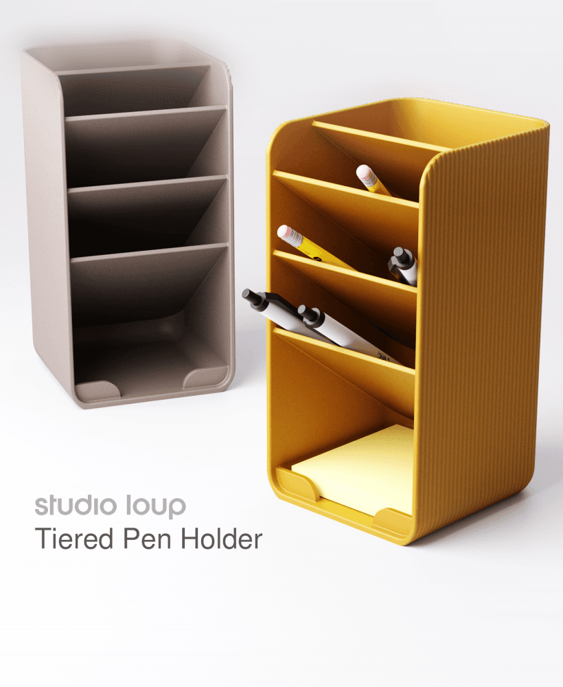 Tiered Pen Holder 3d model