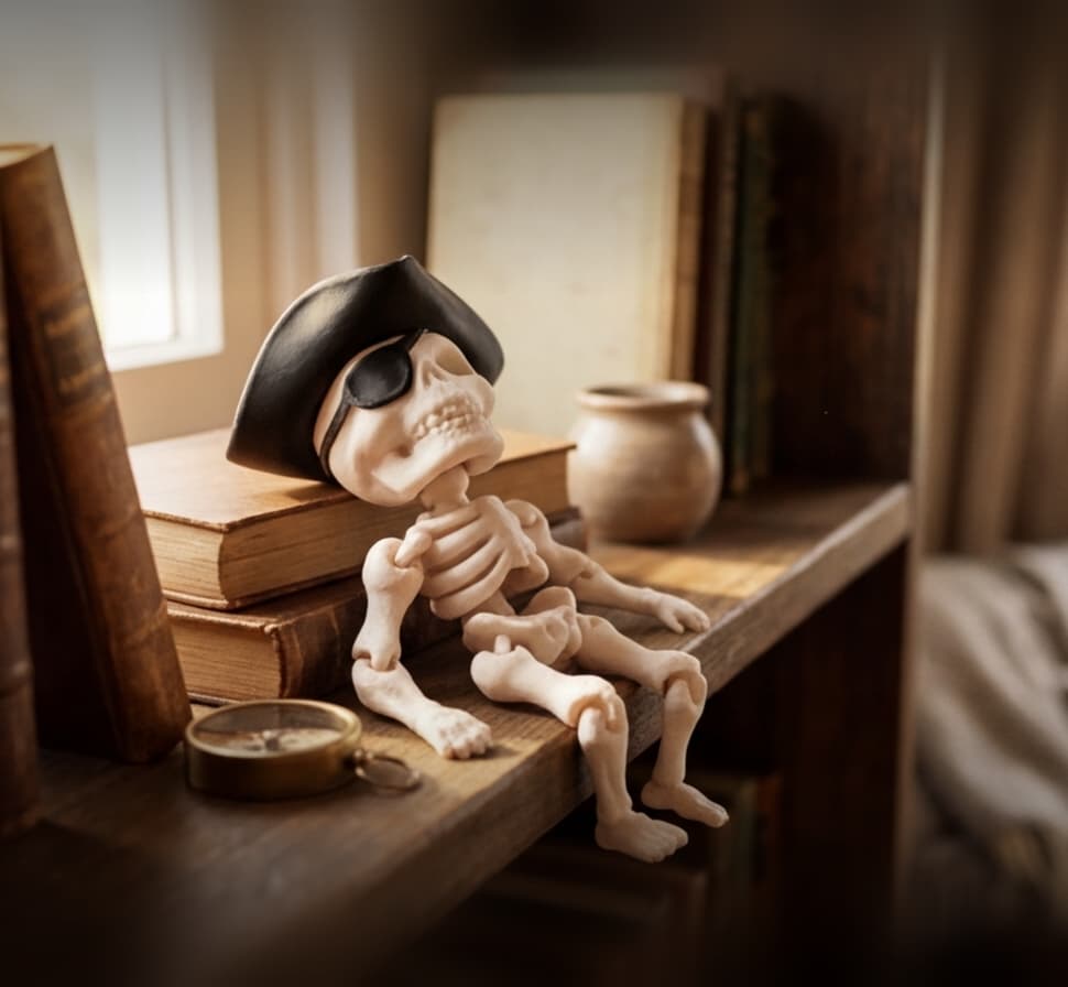 Articulated Pirate Skeleton Mini Figure 3d model