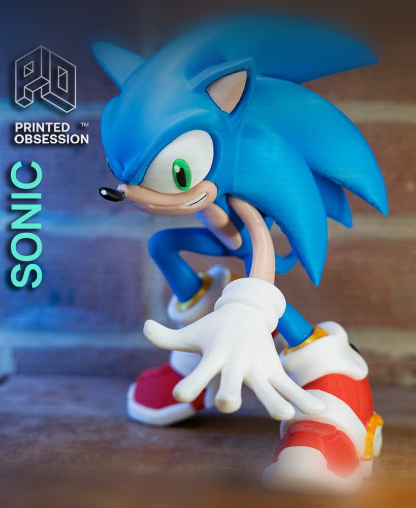 Sonic - Fan Art - PRINT IN PARTS - FULL COLOR 3d model
