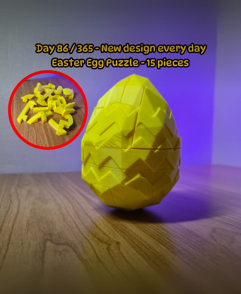 Easter Egg 3D Puzzle – 15 Piece Assembly Egg 3d model