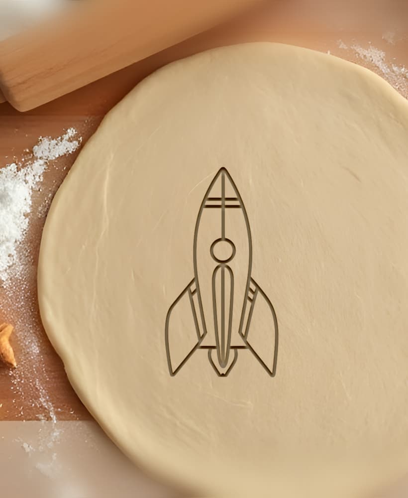 Rocket Cookie Cutter, Biscuit Cutter 3d model