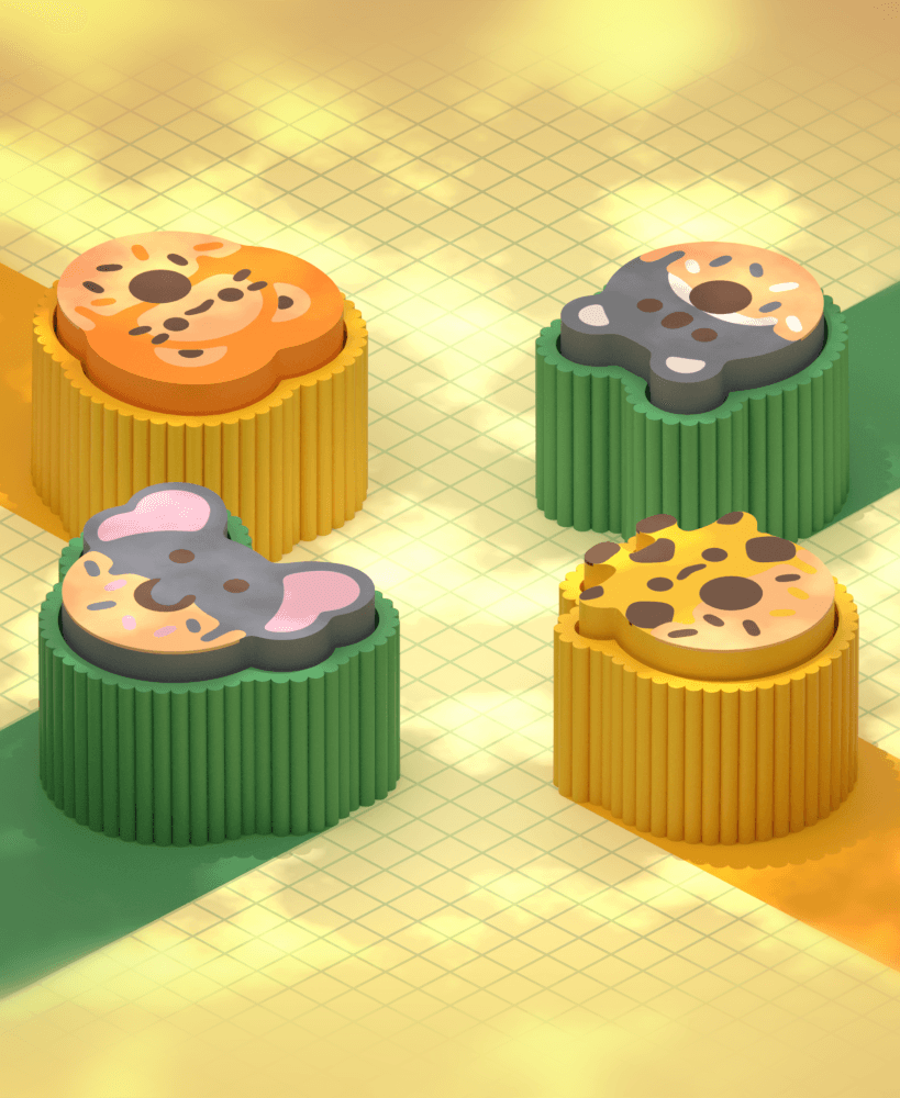 Cute Clicker Donuts Collection pt.7 | No AMS | Print-in-place | Support-free 3d model