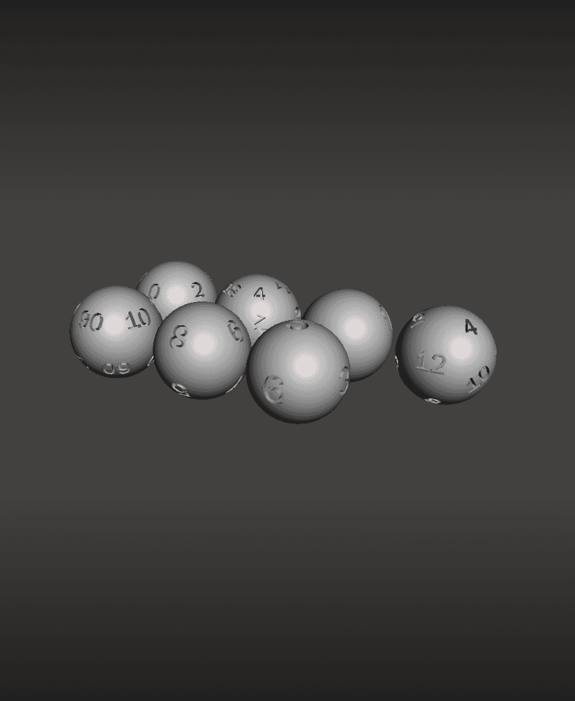 Spherical Dice Set - Large 3d model