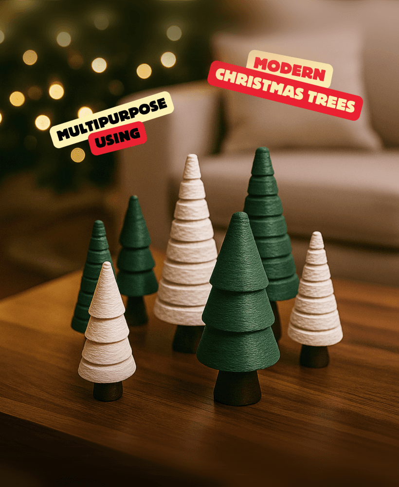 MODERN CHRISTMAS TREES - AS PENDANT & STANDALONE / CHRISTMAS DECOR / HOLIDAY TREE DECOR 3d model