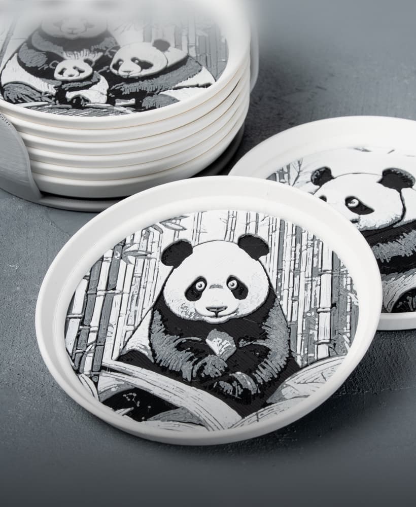 Giant Panda Stackable Coasters 3d model
