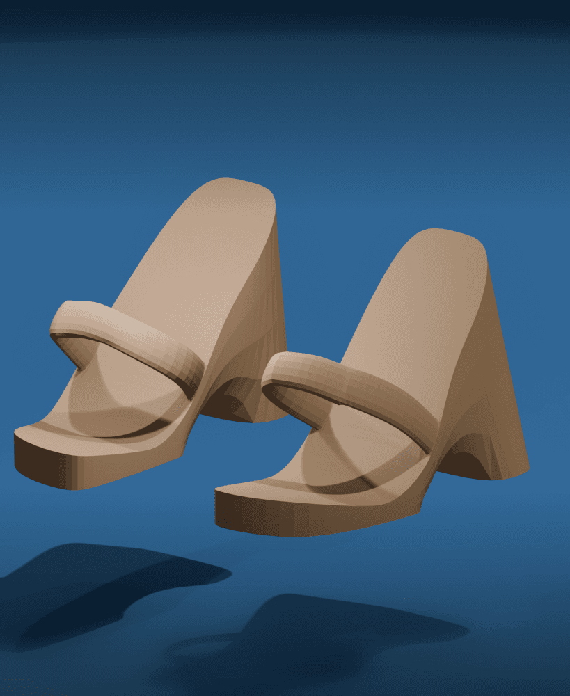 Stylized High Heel Sandals for 3D Printed Female Figures 3d model