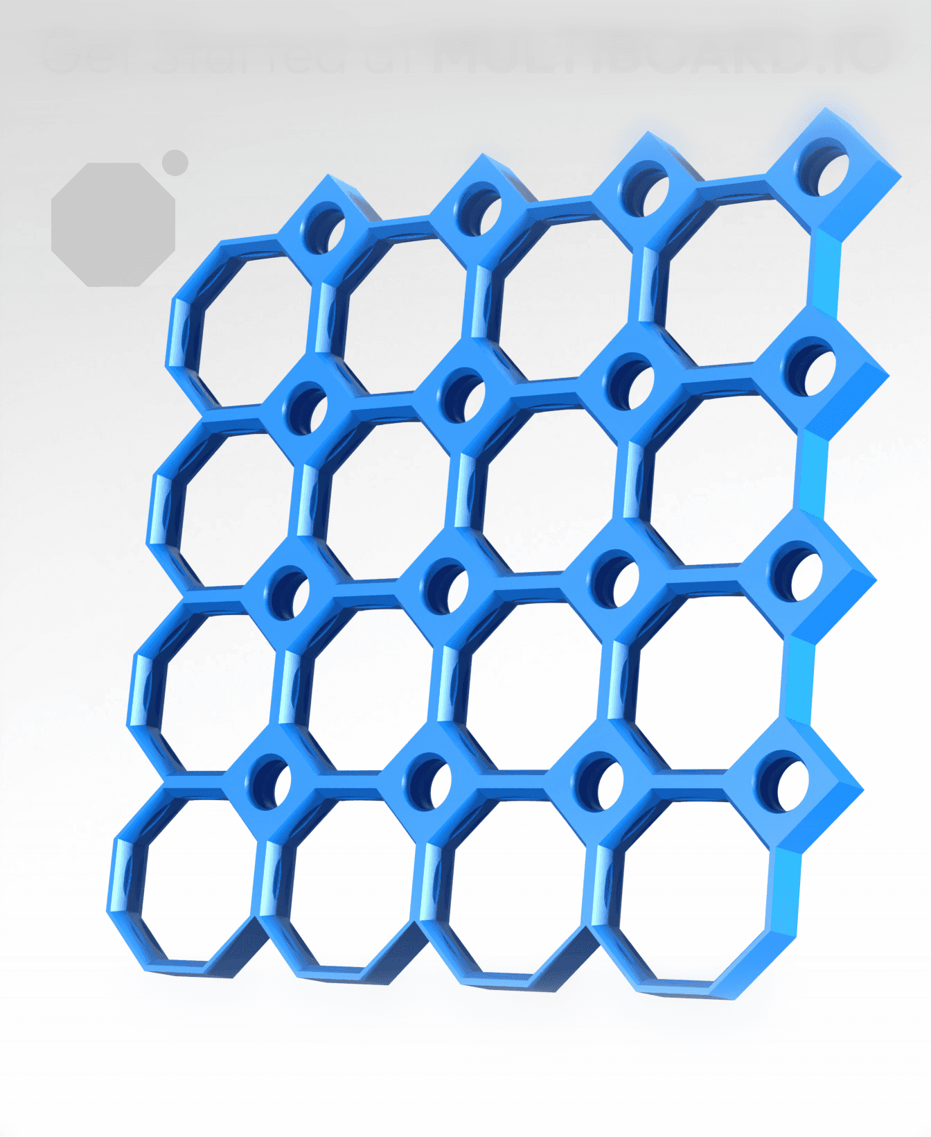 4x4 MU - Center Grid Interfitted - MultiBoard Octagon Plate 3d model