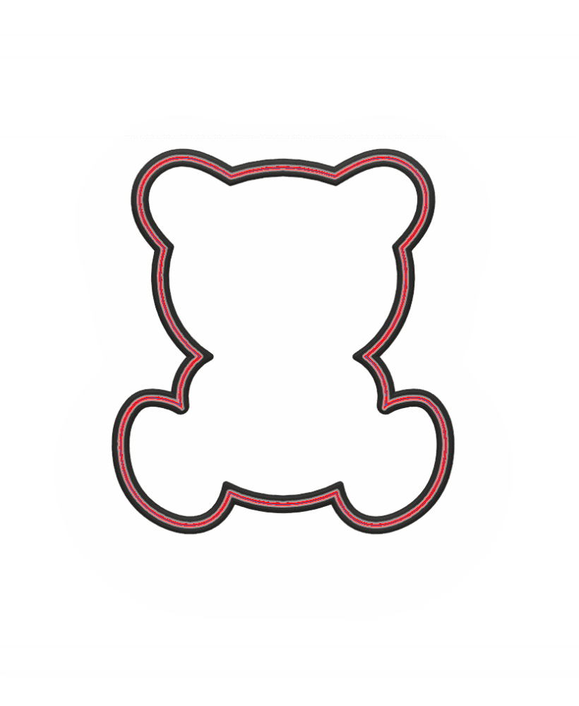 Teddy Bear Cookie Cutter STL File - 4 inches 3d model