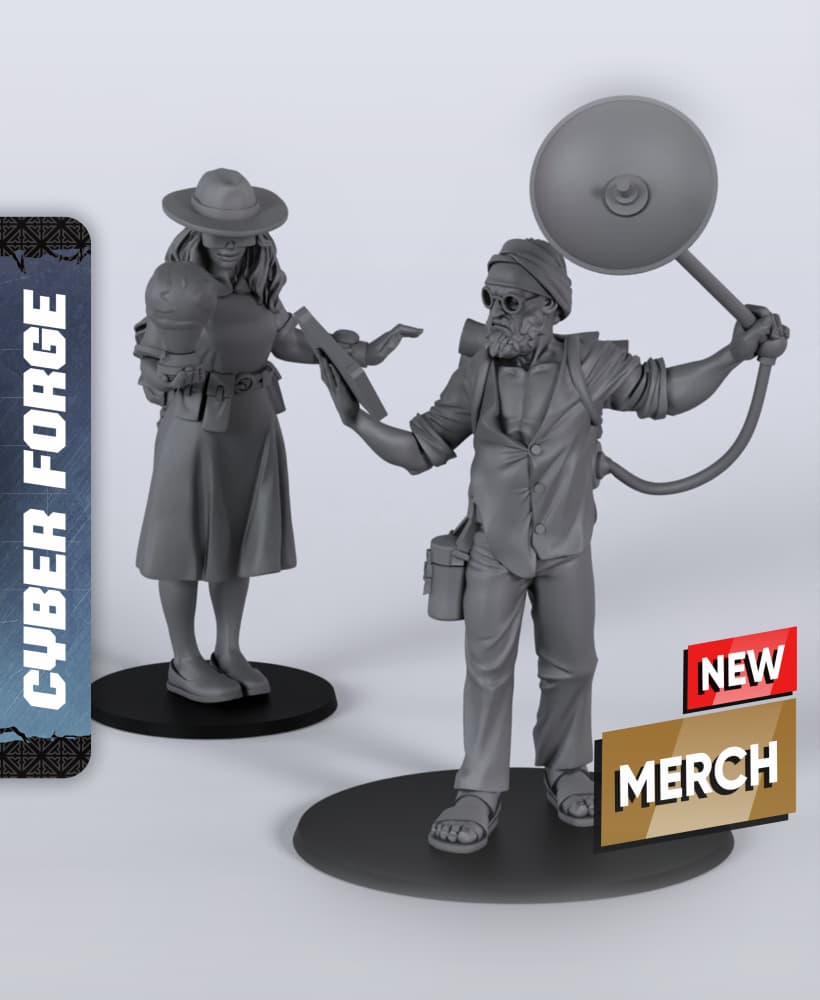 RoK Civilians - With Free Cyberpunk Warhammer - 40k Sci-Fi Gift Ideas for RPG and Wargamers 3d model