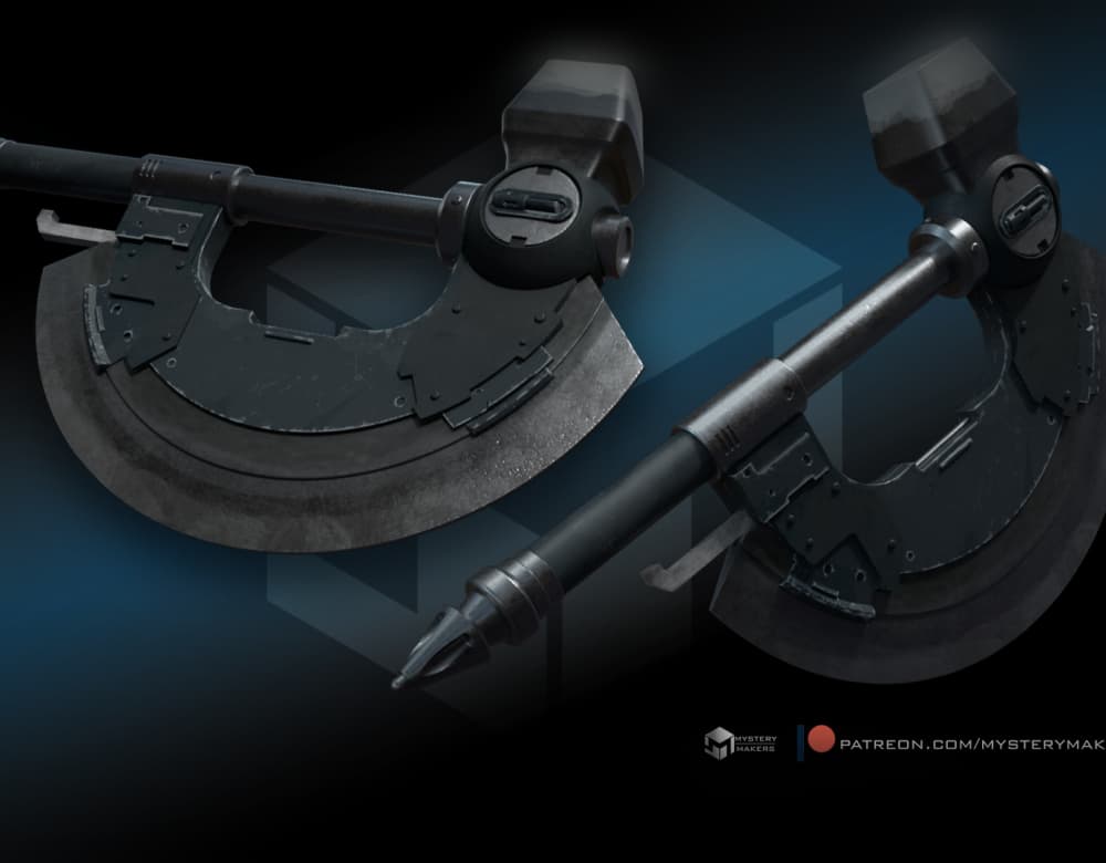 Rotta the Hutt axe with wall stand 3d model