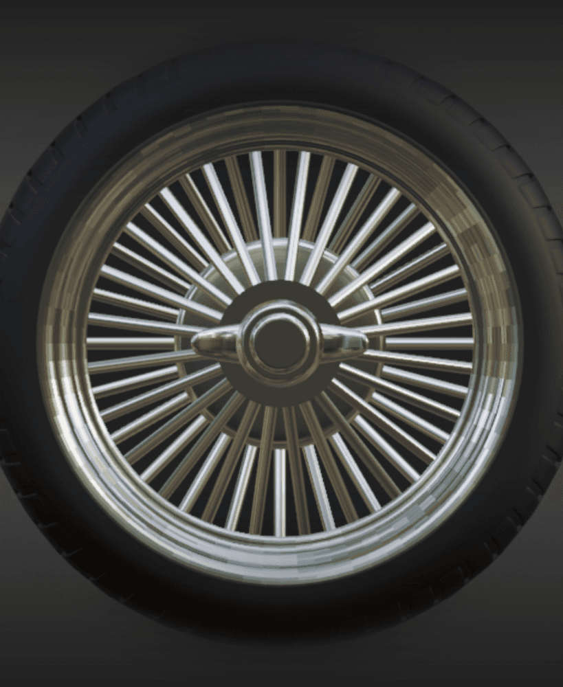 1/64 17" lowrider wire wheels 3d model