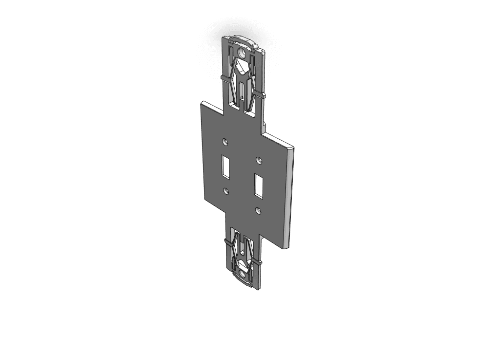 B22 - Double-Gang Double-Sided Toggle Switch Style WallPlateMate 3d model