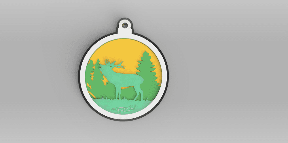 Layered Elk Ornament 3d model