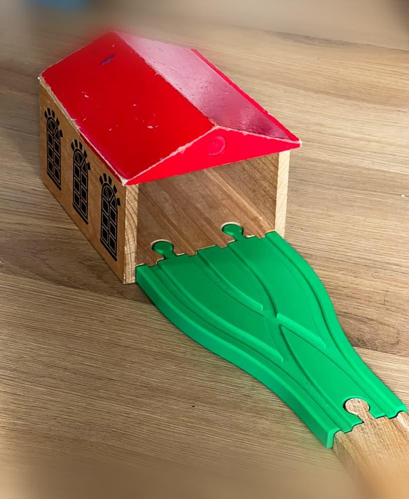 Wooden Train Set Split Track 3d model