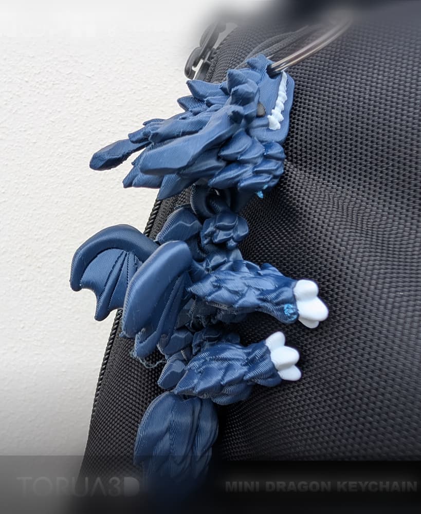 Mini dragon keychain 006 - Print in place - No supports - 3mf - stl 3d model