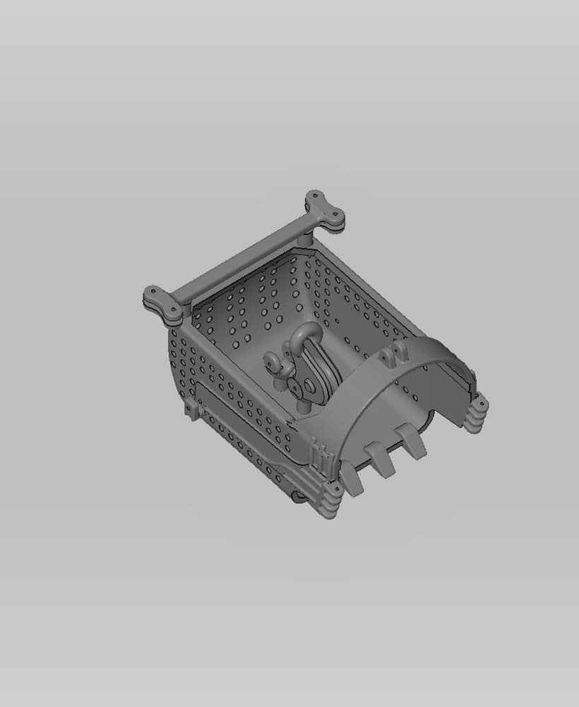 1 CY Dragline bucket set holes.stl 3d model