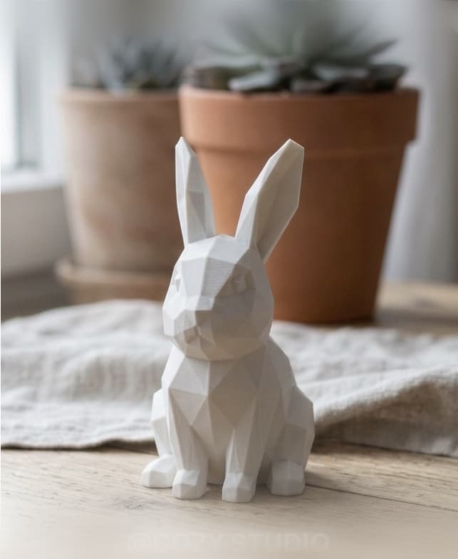 Low Poly Easter Bunny Sculpture 3d model