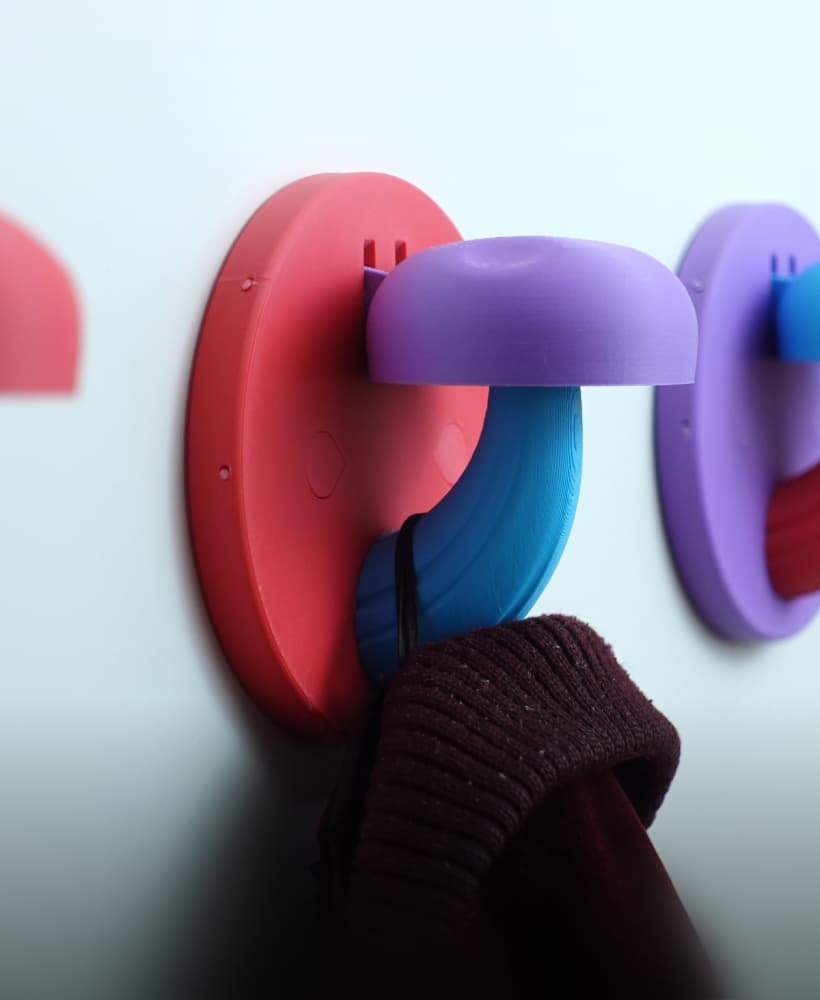 Mushroom coat hook / hanger 3d model
