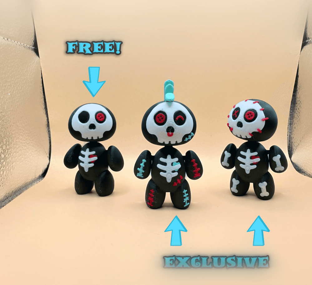 Articulated Voodoo Doll Bones and Skulls Flexi FULL PACK 3d model