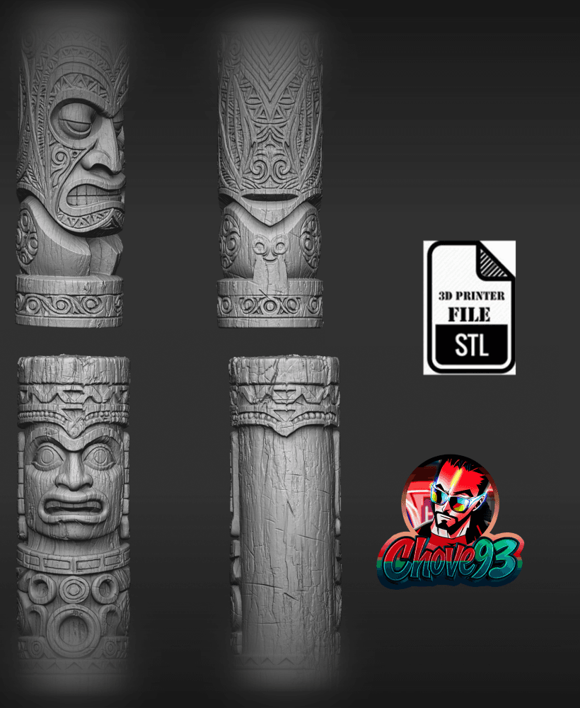 Traditional Wooden Totems/2 models 3d model