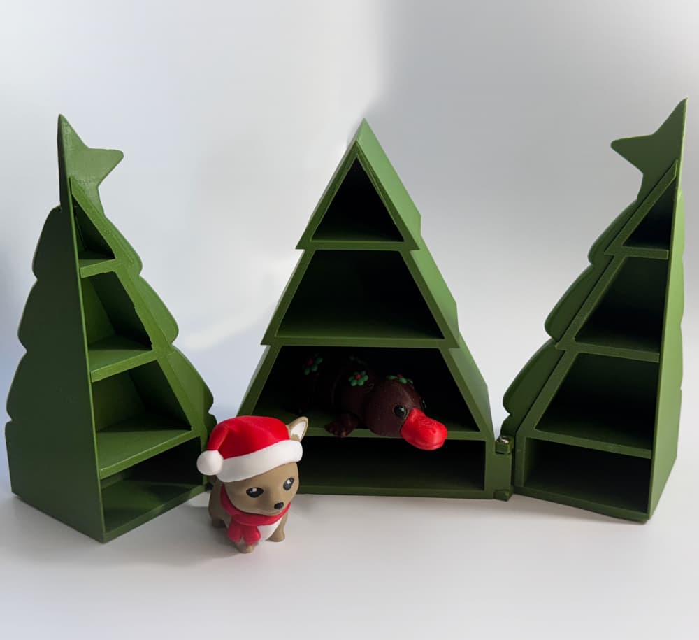 Teal Cat Creative Christmas Tree Shelf 3d model