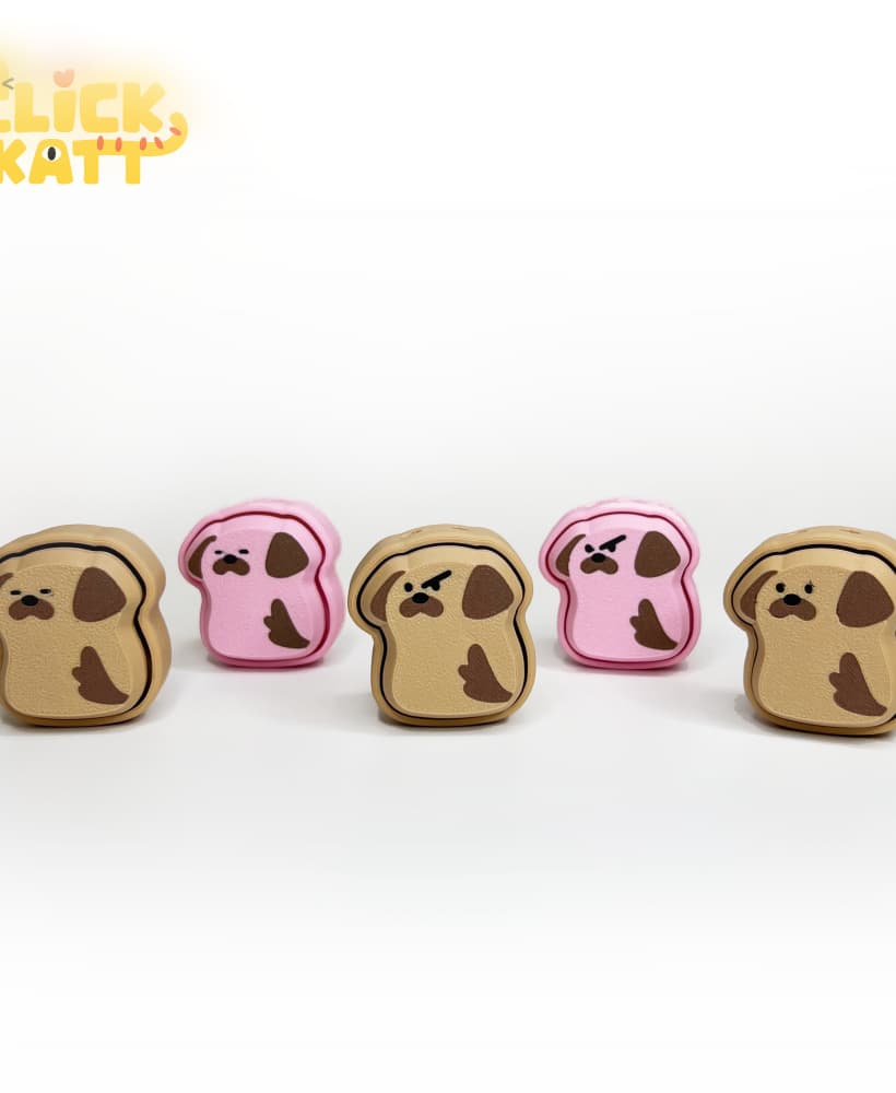 Dog - Clicker Fidget Toy Keychain 3d model
