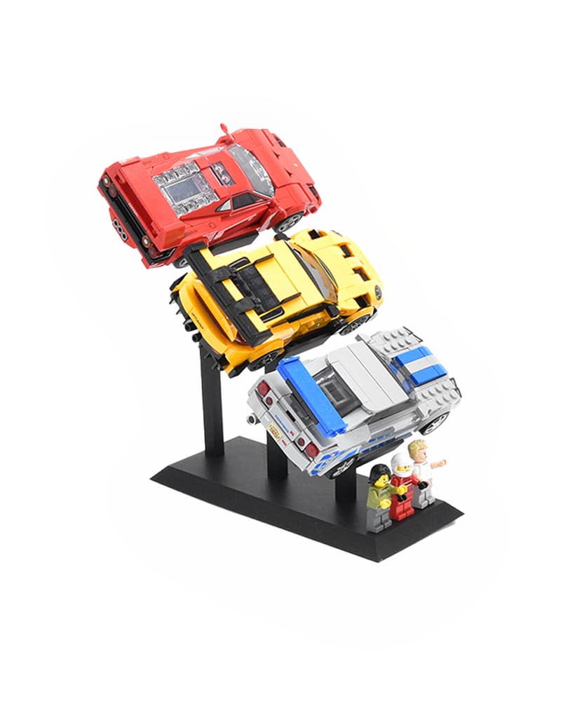 Universal Display Stand for 3x LEGO Speed Champions Cars | Display - Holder - Bracket - Stand 3d model