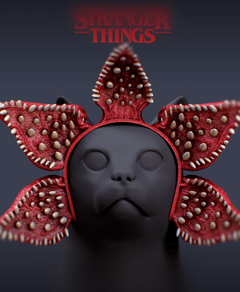 Demogorgon Cat Headband โ Stranger Things Inspired Pet Cosplay! 3d model