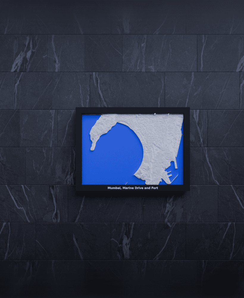 Mumbai, Marine Drive and Fort, India - 3D Miniature 3d model