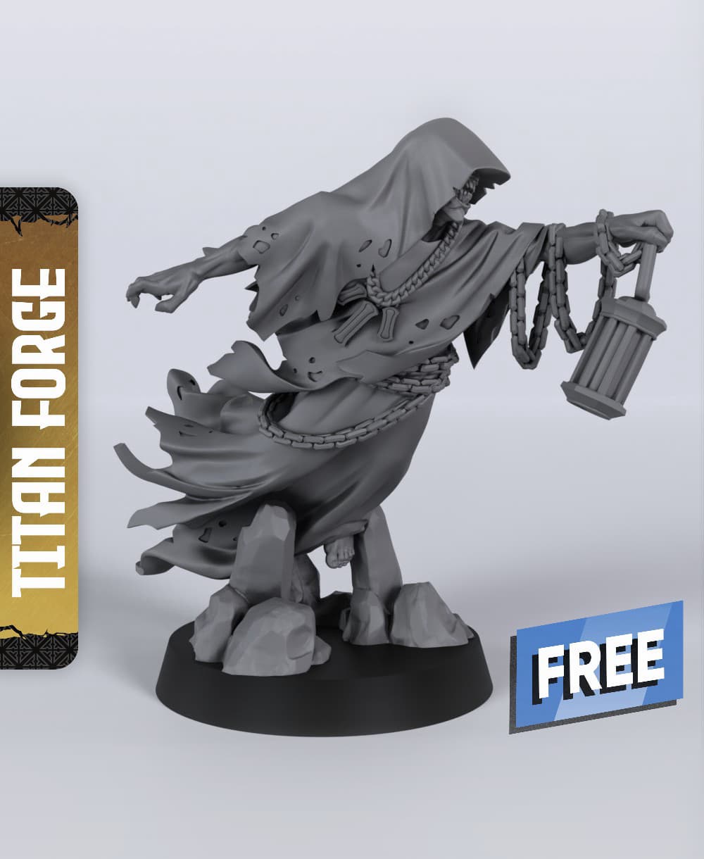 Ghost C - With Free Dragon - 5e DnD Inspired for RPG and Wargamers 3d model