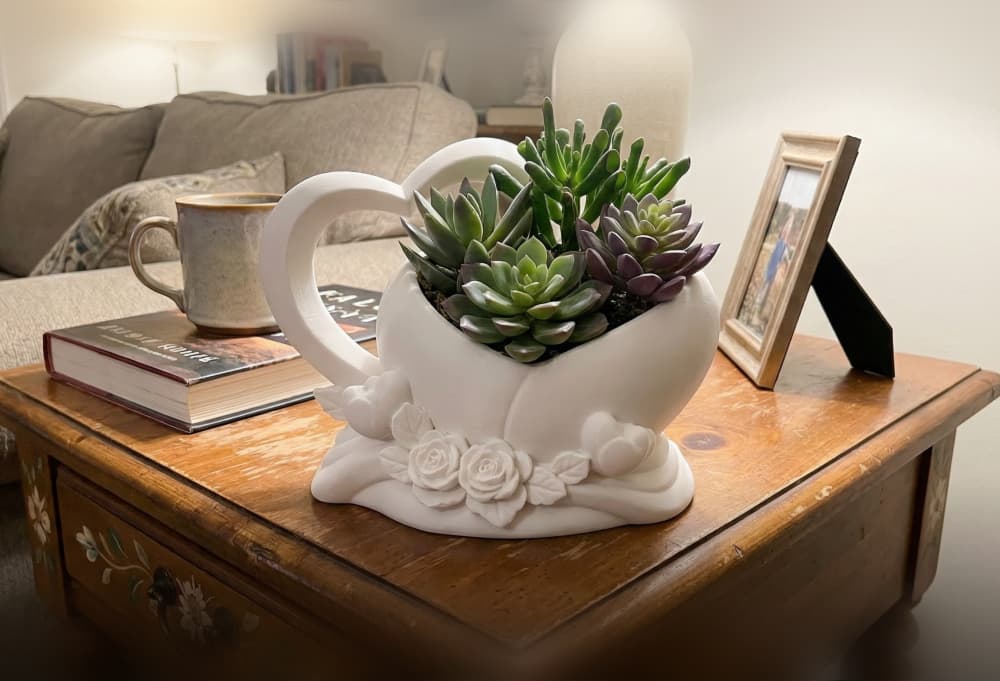 FREE Heart Rose Succulent Planter - 3D Printed Valentine's Decor Pot 3d model