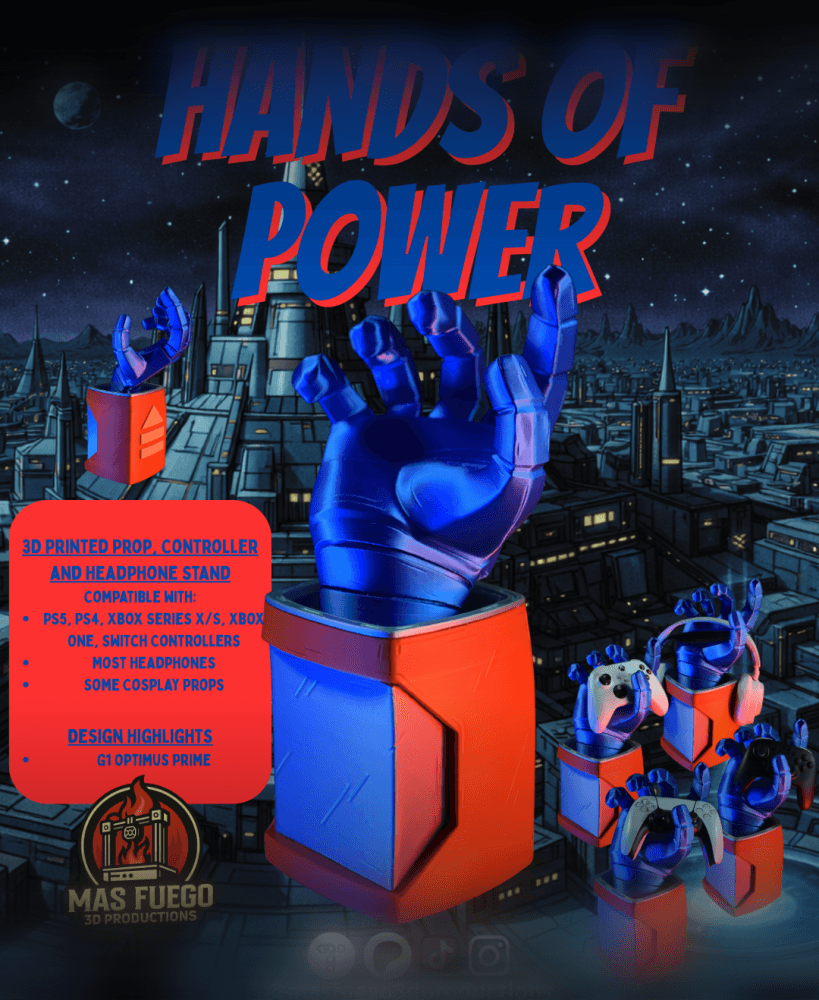 G1 Optimus Prime - Transformers - Hands of Power - Gaming Controller Stand 3d model