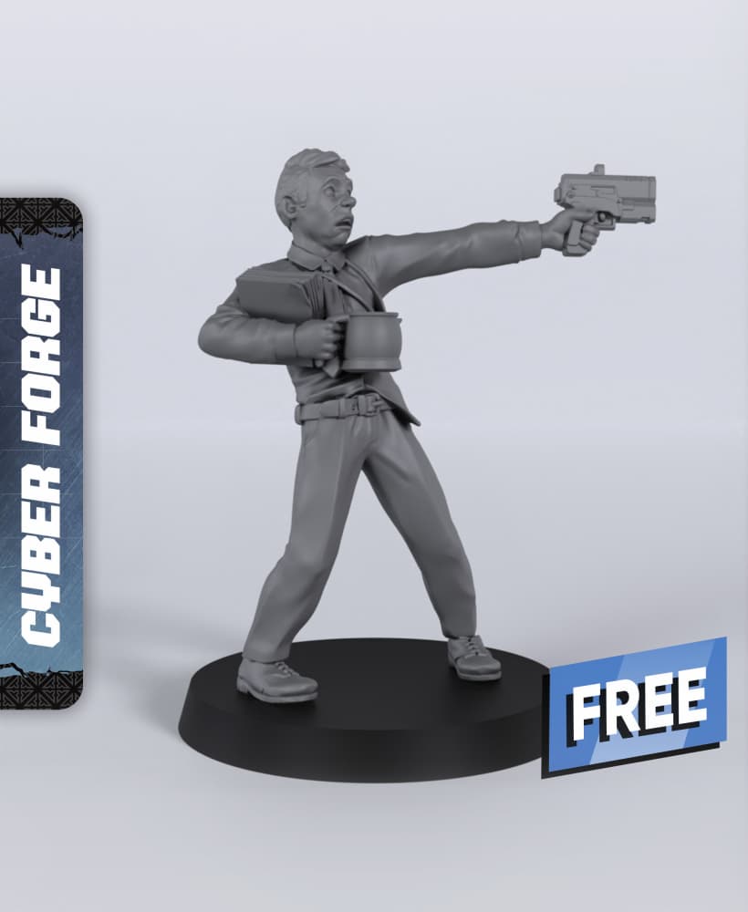 Sheldon the Intern - With Free Cyberpunk - Sci-Fi Gift Ideas for RPG and Wargamers 3d model
