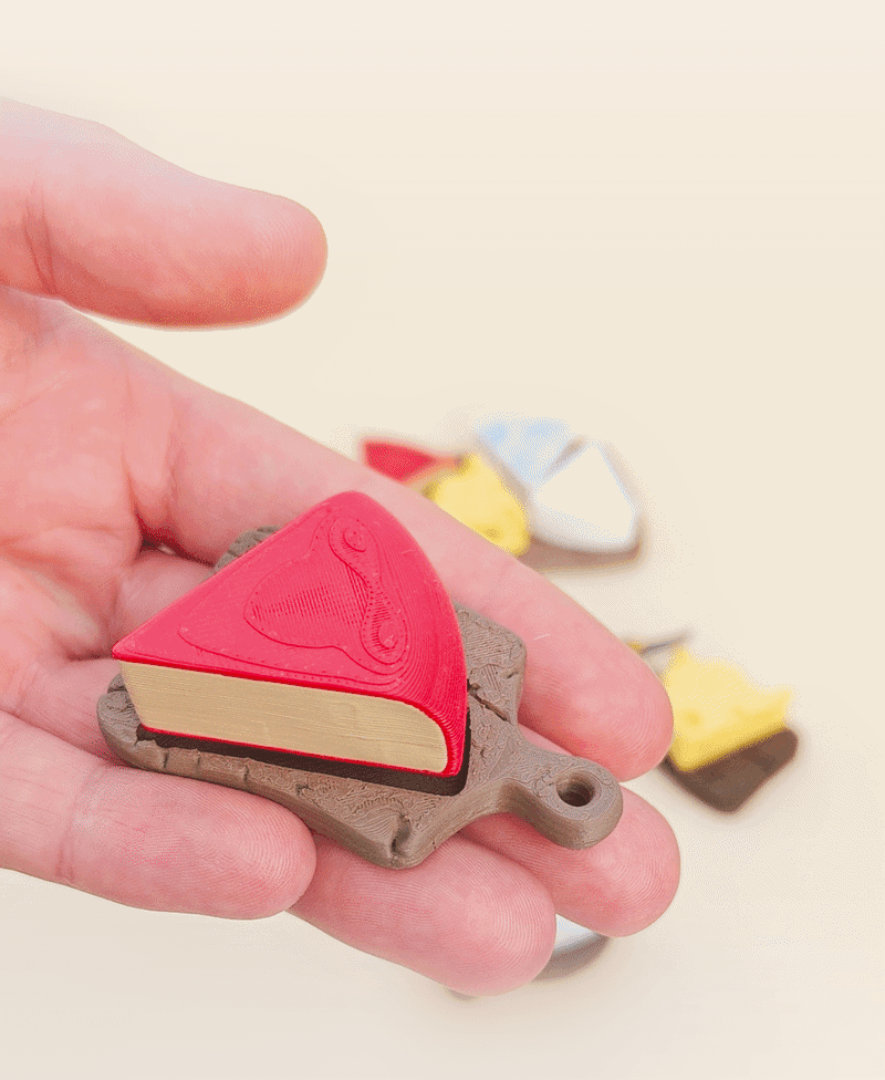 Cheese Board Fidget Clickers Keychain 3d model