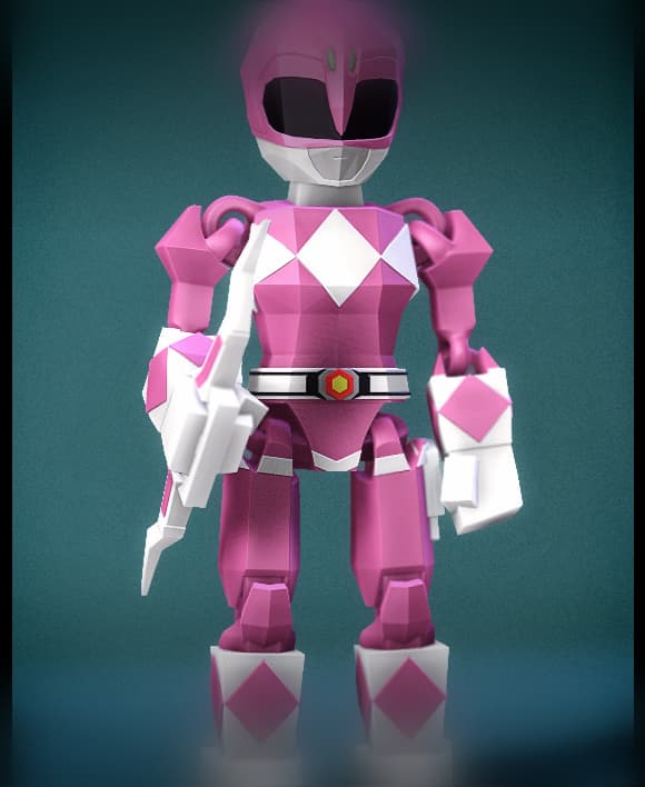 Low Poly Flexi Pink Ranger 3d model