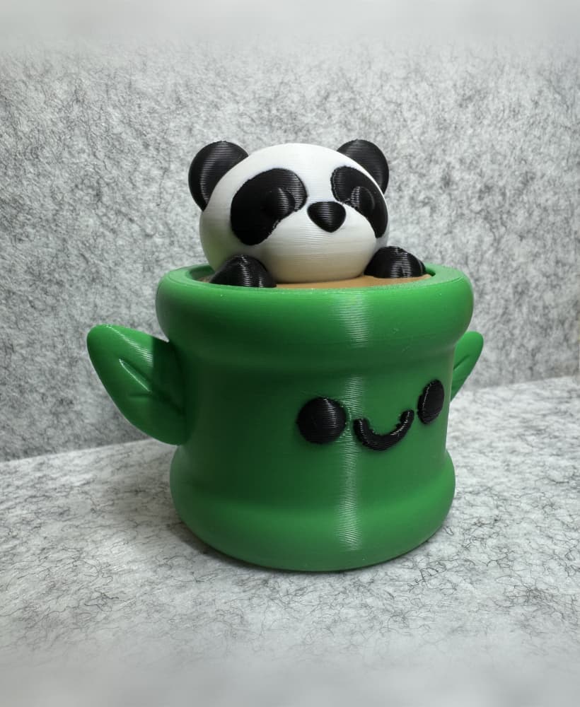 Panda Bamboo Stash Container 3d model