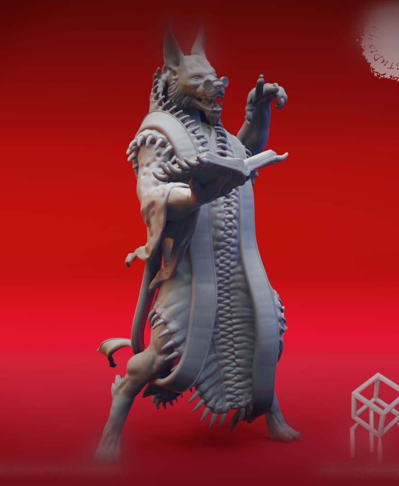 Arcanaloth Spell Caster - Tabletop Miniature (Pre-Supported) 3d model