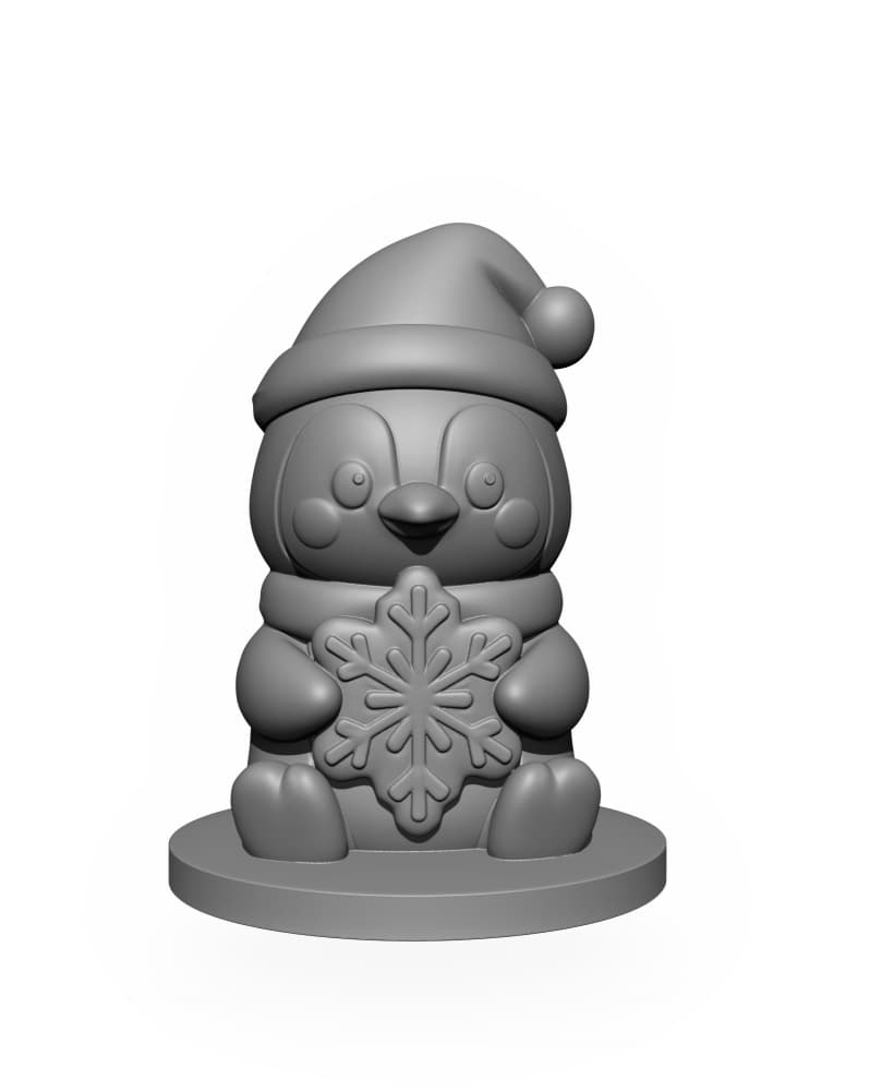 A penguin celebrating Christmas 3d model