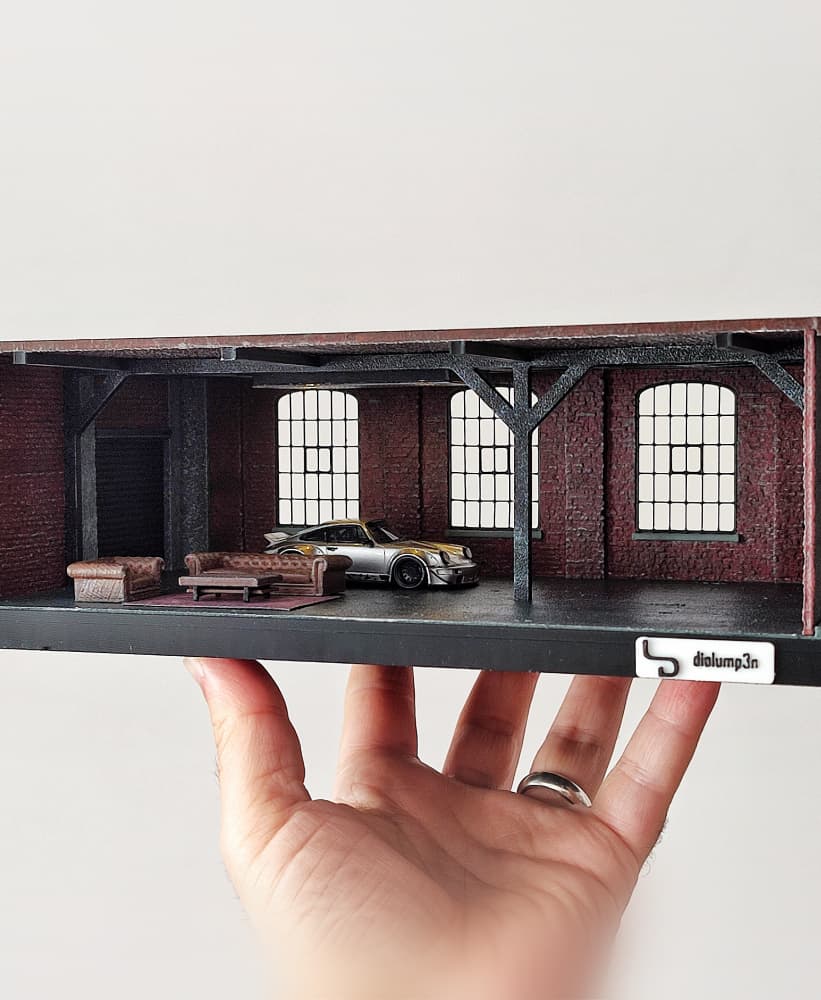 Industrial Home and Office Garage Diorama for Hot Wheels and 1:64 Diecast Cars & Figure 3d model