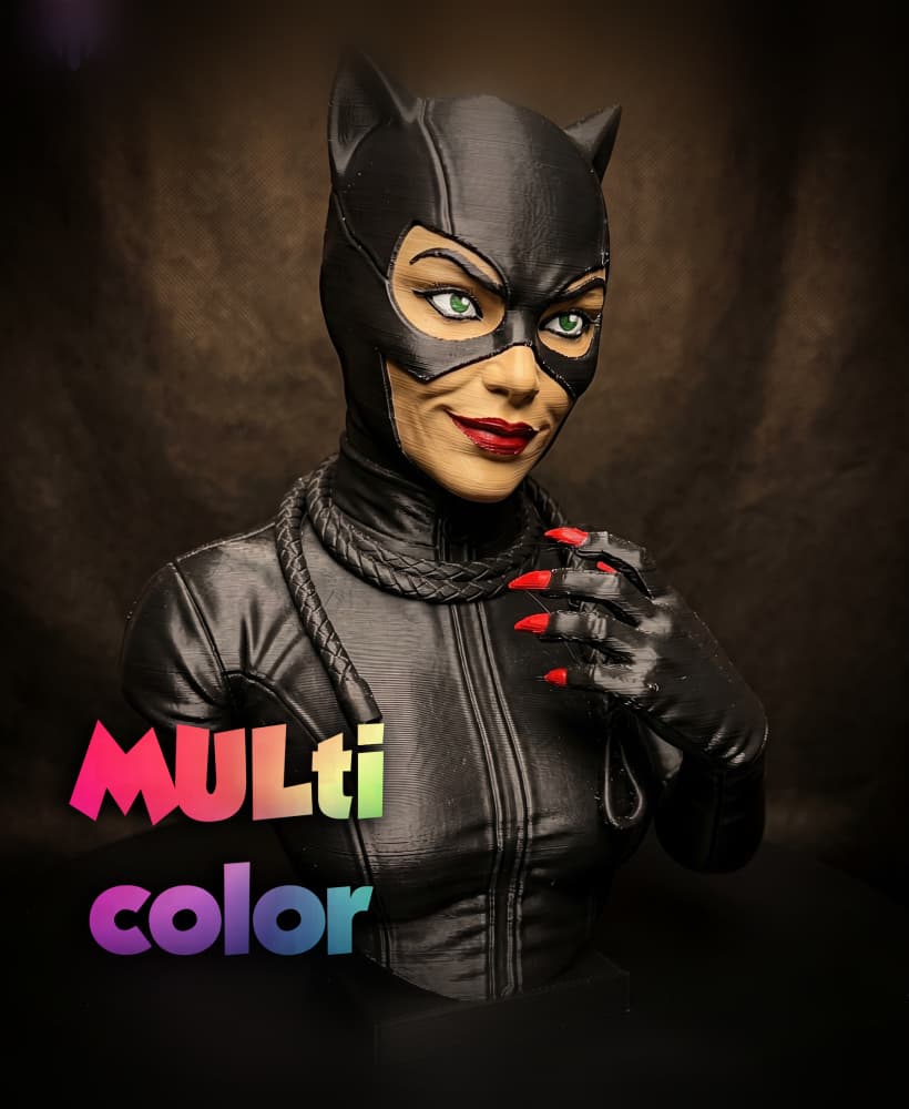 Catwoman Bust 3MF | Comics Multi-Color | Sleek Detail 3d model