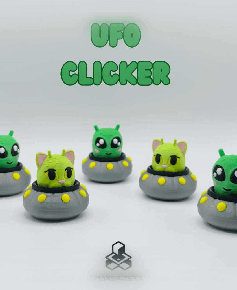 Alien & Cat UFO Clickers 3d model