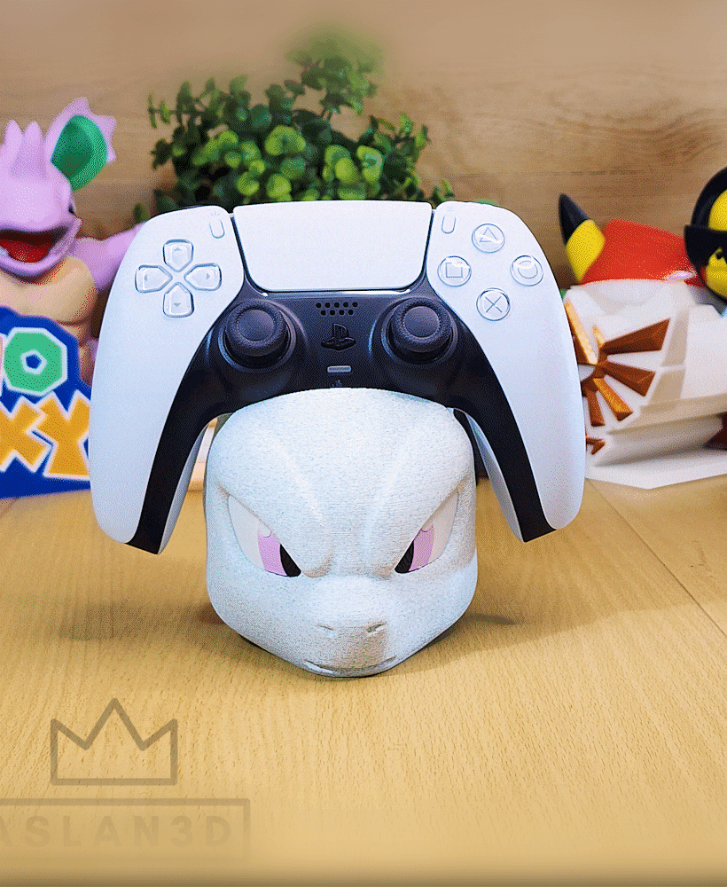 Mewtwo Controller Holder (Multiparts +3MF) 3d model