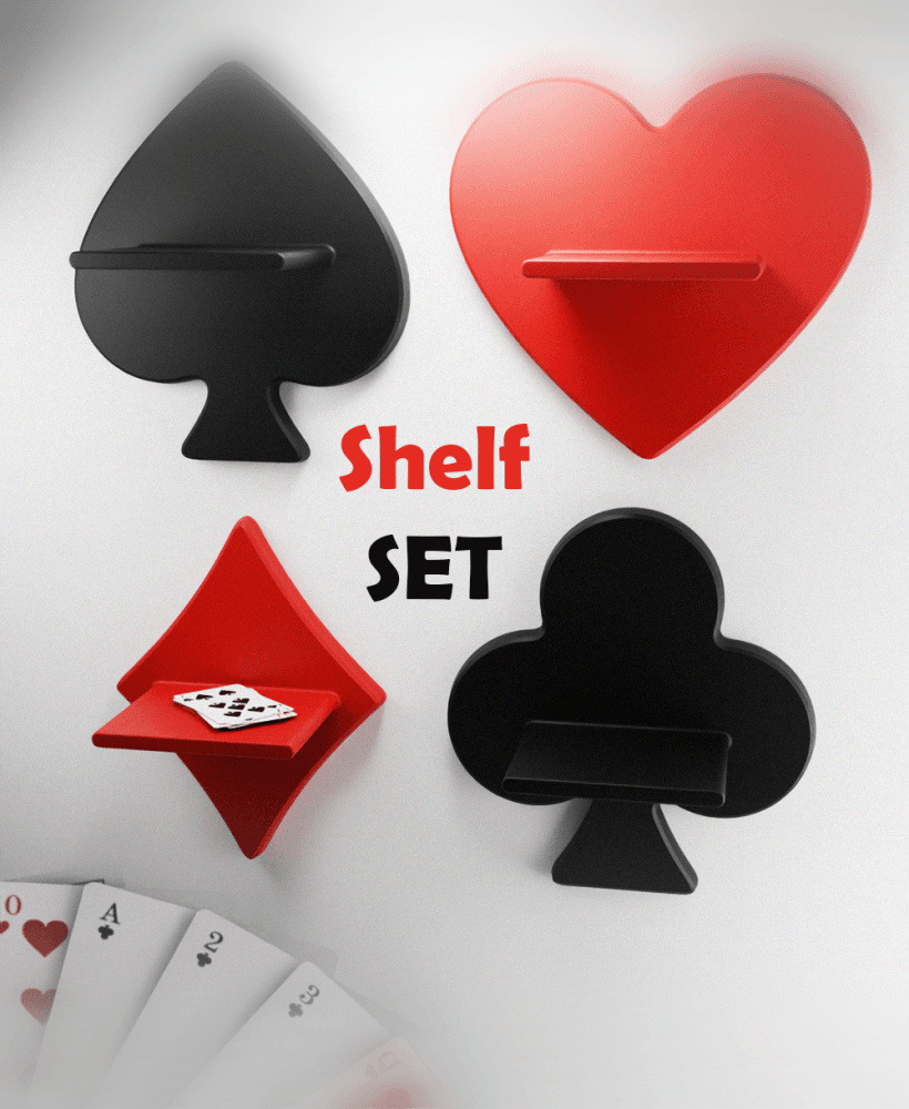 Card Suits Wall Shelf 3d model