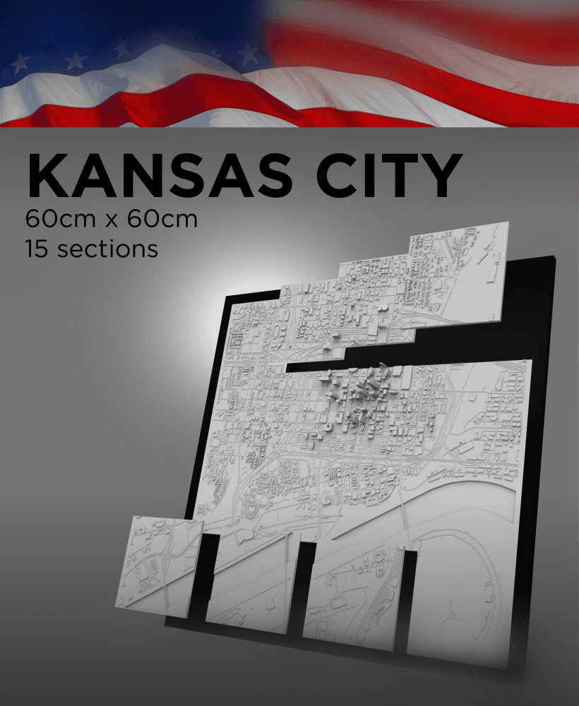 KANSAS CITY, Skyline 3d map 3d model