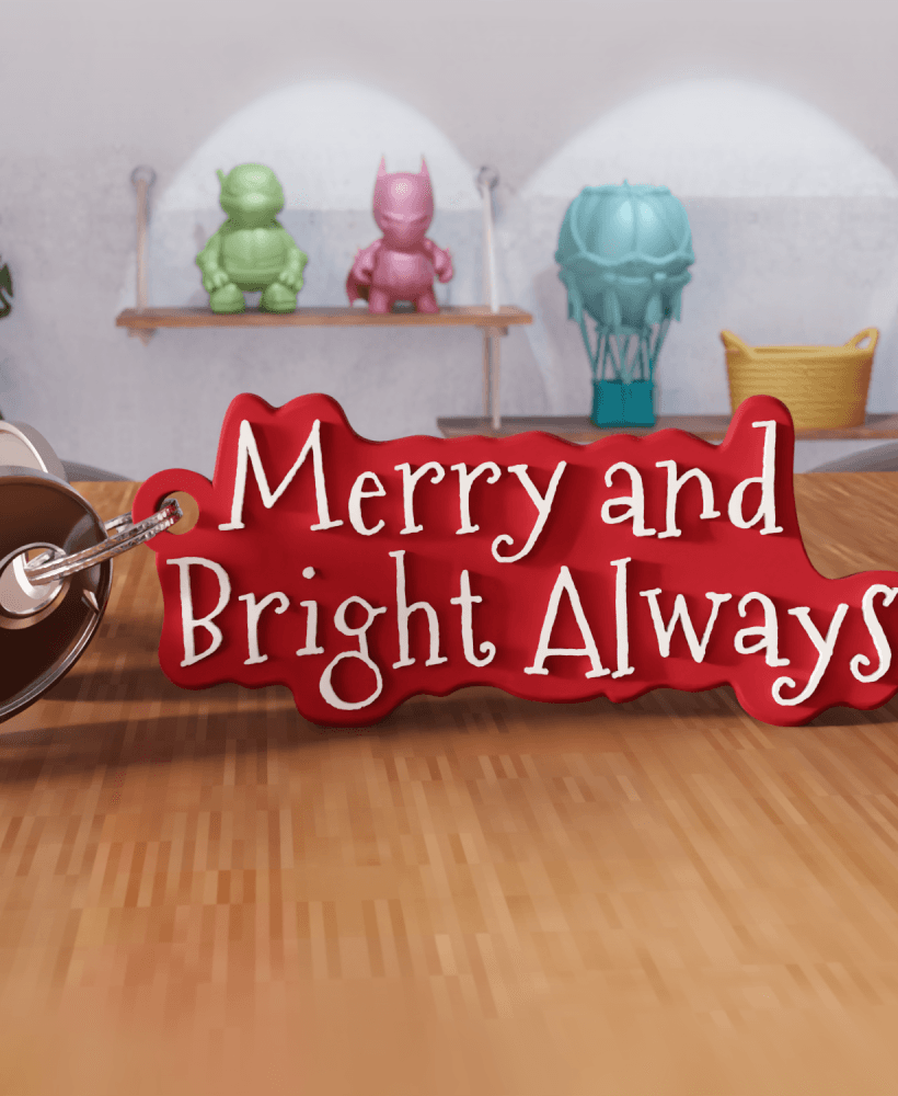 Merry and Bright Always Christmas Keychain 3d model