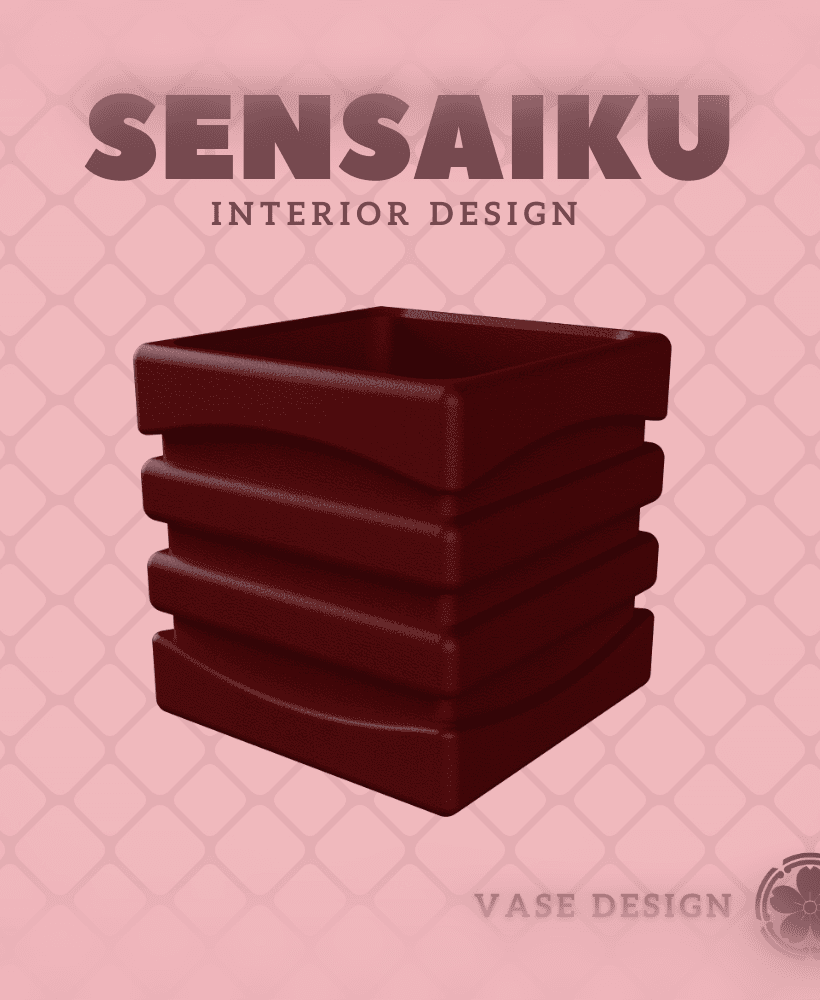 75. Cube 75 Custom Vase Design - Ikebana Home Decoration 3d model